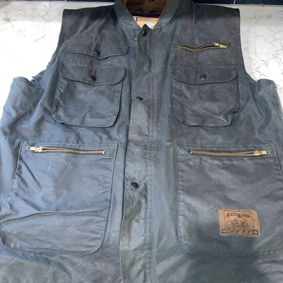 Australian Stockmans Other - Australian Stockmans Oilskins Feathertop Vest Mens XL Brown Lined Utility Chore